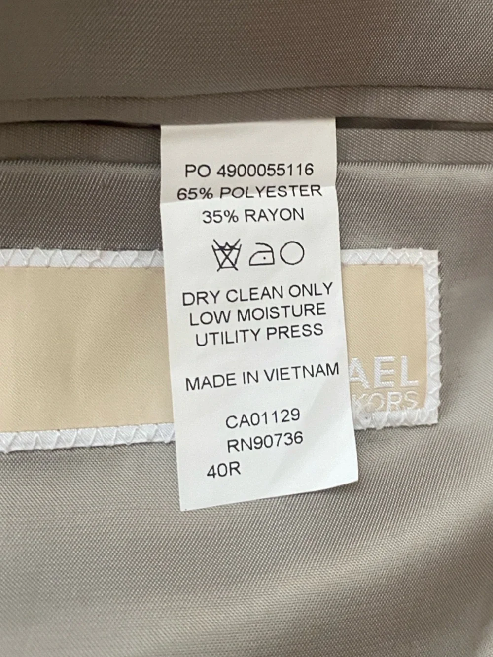 Michael Kors Men’s Blazer Sport Coat 40R Houndstooth Plaid Suit Jacket Classic